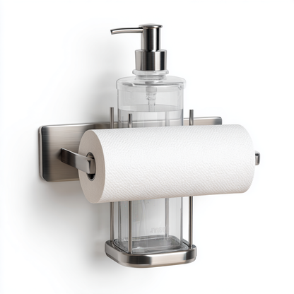Estavia 2-in-1 Paper Towel Holder with Spray Bottle