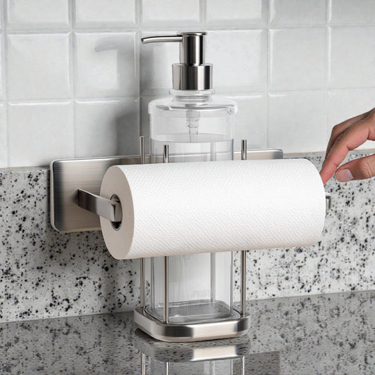 Estavia 2-in-1 Paper Towel Holder with Spray Bottle