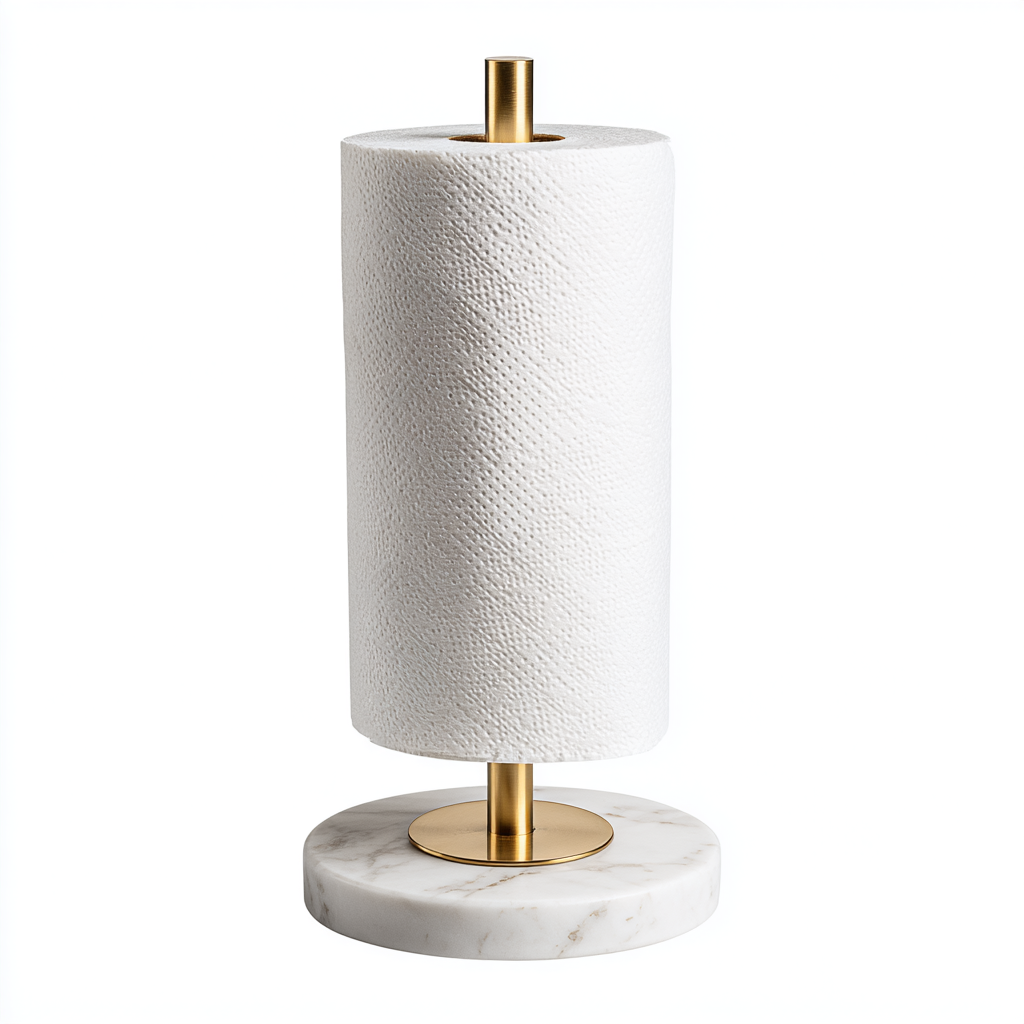 Estavia Marble Base Paper Towel Holder - Gold & White
